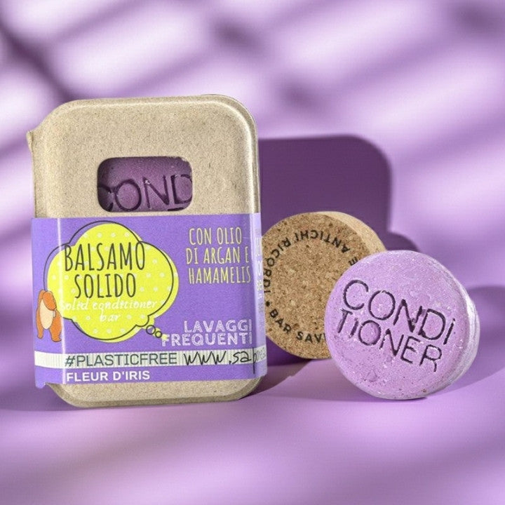 BALSAMO SOLIDO 55 gr LAVAGGI FREQUENTI AL FLEUR D’IRIS CON  BAR SAVER IN SUGHERO