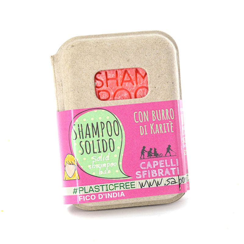 SHAMPOO SOLIDO CAPELLI SFIBRATI AL FICO D'INDIA CON BAR SAVER IN SUGHERO 55 gr